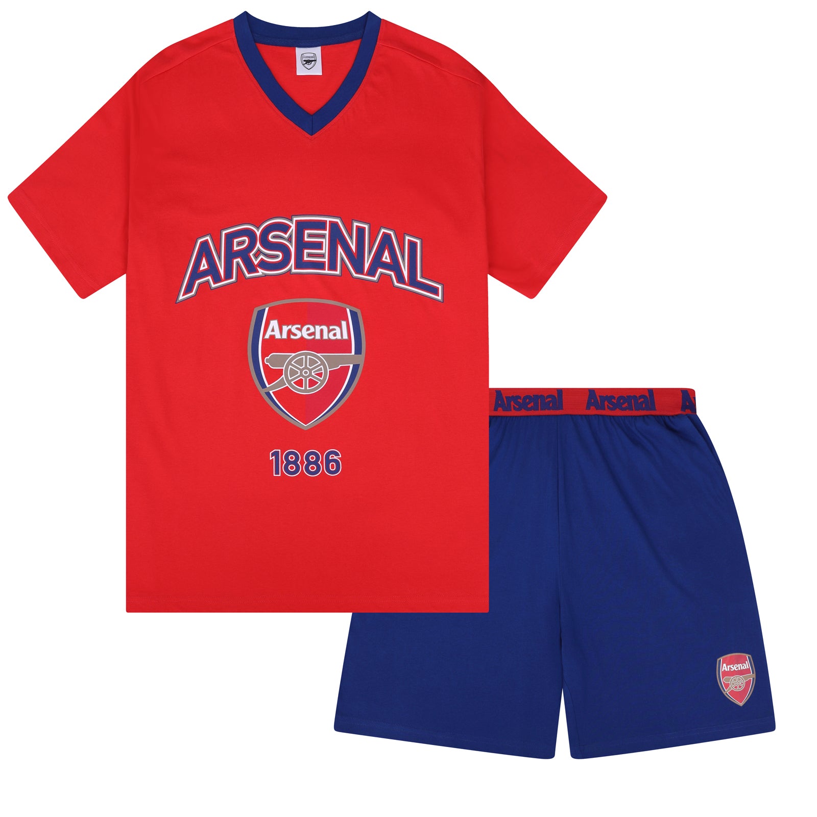 Arsenal FC Mens Pyjamas Short Loungewear OFFICIAL Football Gift