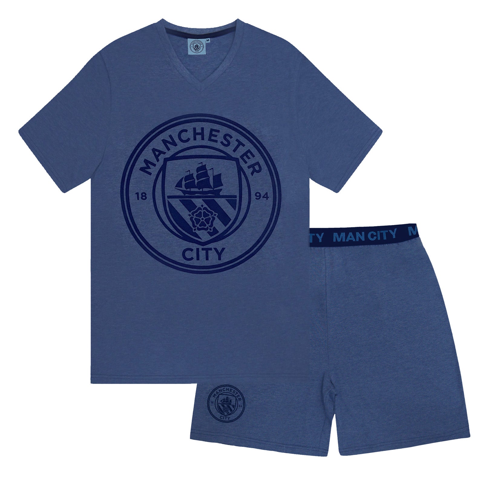 Manchester City Mens Pyjamas Short Loungewear OFFICIAL Football Gift