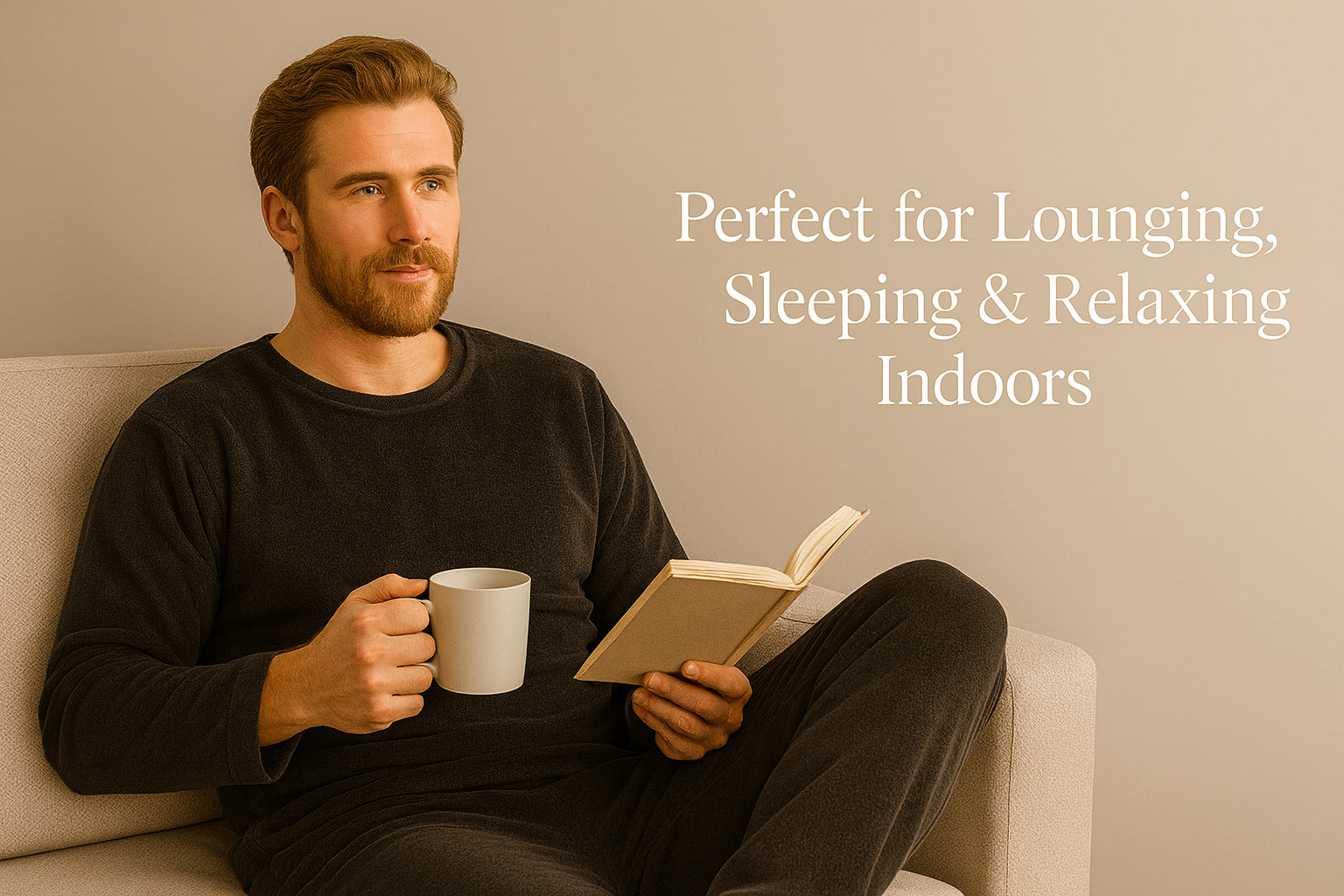 A2Z Mens Fleece Twosie  Pyjama Set Soft Winter Loungewear Top & Bottom M-2XL