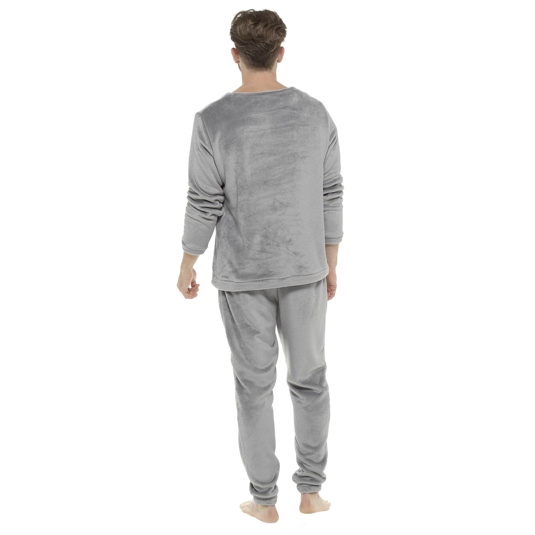 A2Z Mens Fleece Twosie  Pyjama Set Soft Winter Loungewear Top & Bottom M-2XL