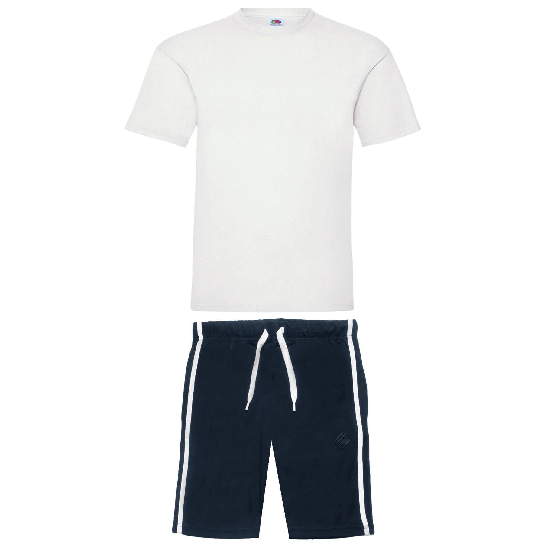 Enzo Mens Loungwear Set Short Sleeve T-Shirt Lounge Shorts Pyjama Suit S-2XL