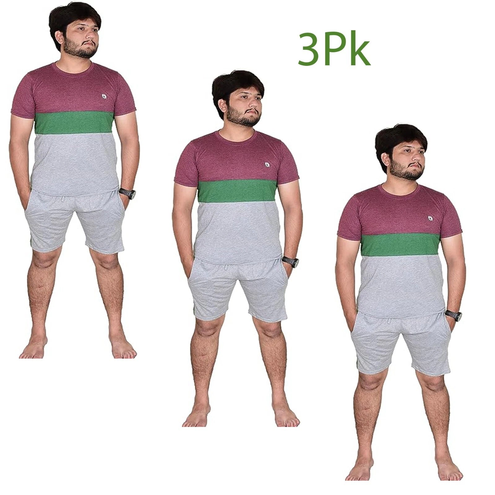 1-3PK Men's Short Pyjama Sets Men's Short PJs, Sleepwear Nightwear For Men