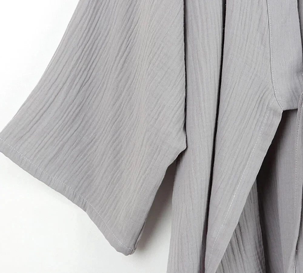 Cotton Japanese Kimono Pajamas Men Long-sleeve Trousers Casual Sleepwear