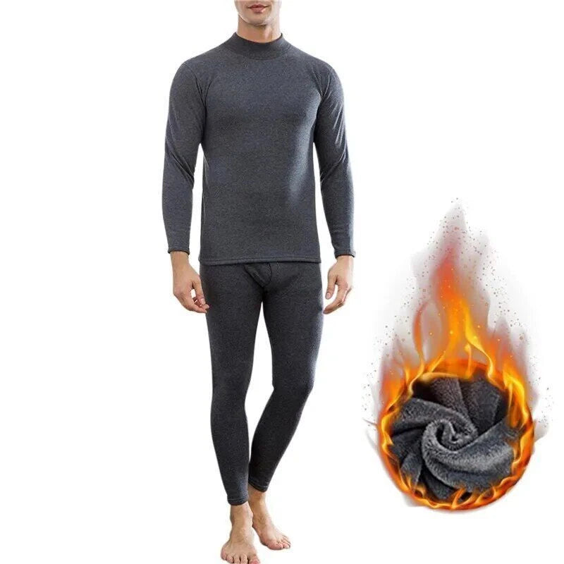 2023 Men's winter thick coral velvet pajamas, pants, long sleeves, two-piece set