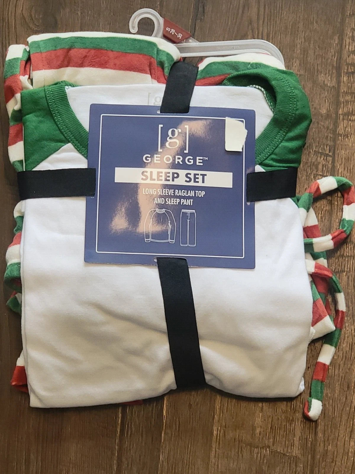 George Men's Sz Large Sleepwear Pajama 2pc Christmas Raglan Long Sleeve