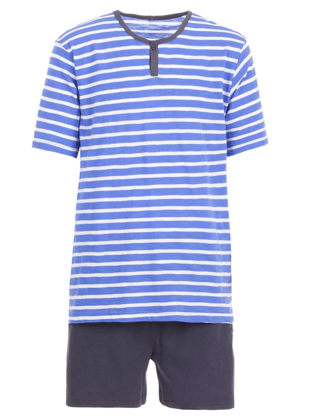 Henry Terre Mens Shorty Pajama Set Short Sleeve Striped Button M-5XL Sleepwear-