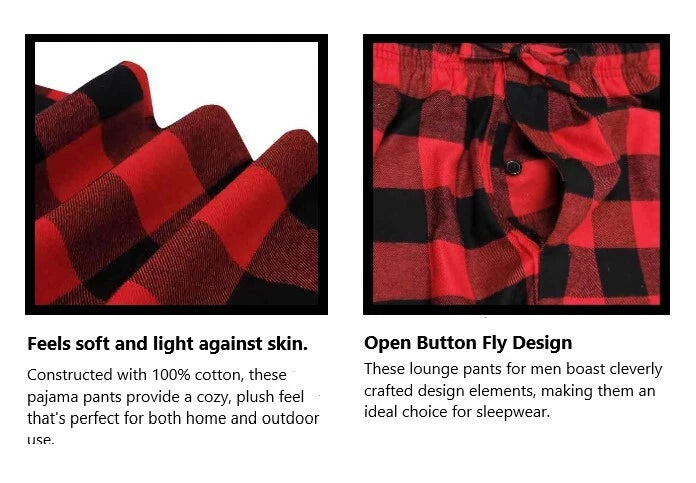 3 Pack Pajama Lounge 100% Cotton Pants Bottoms Sleepwear PJs S-6XL (Big & Tall)