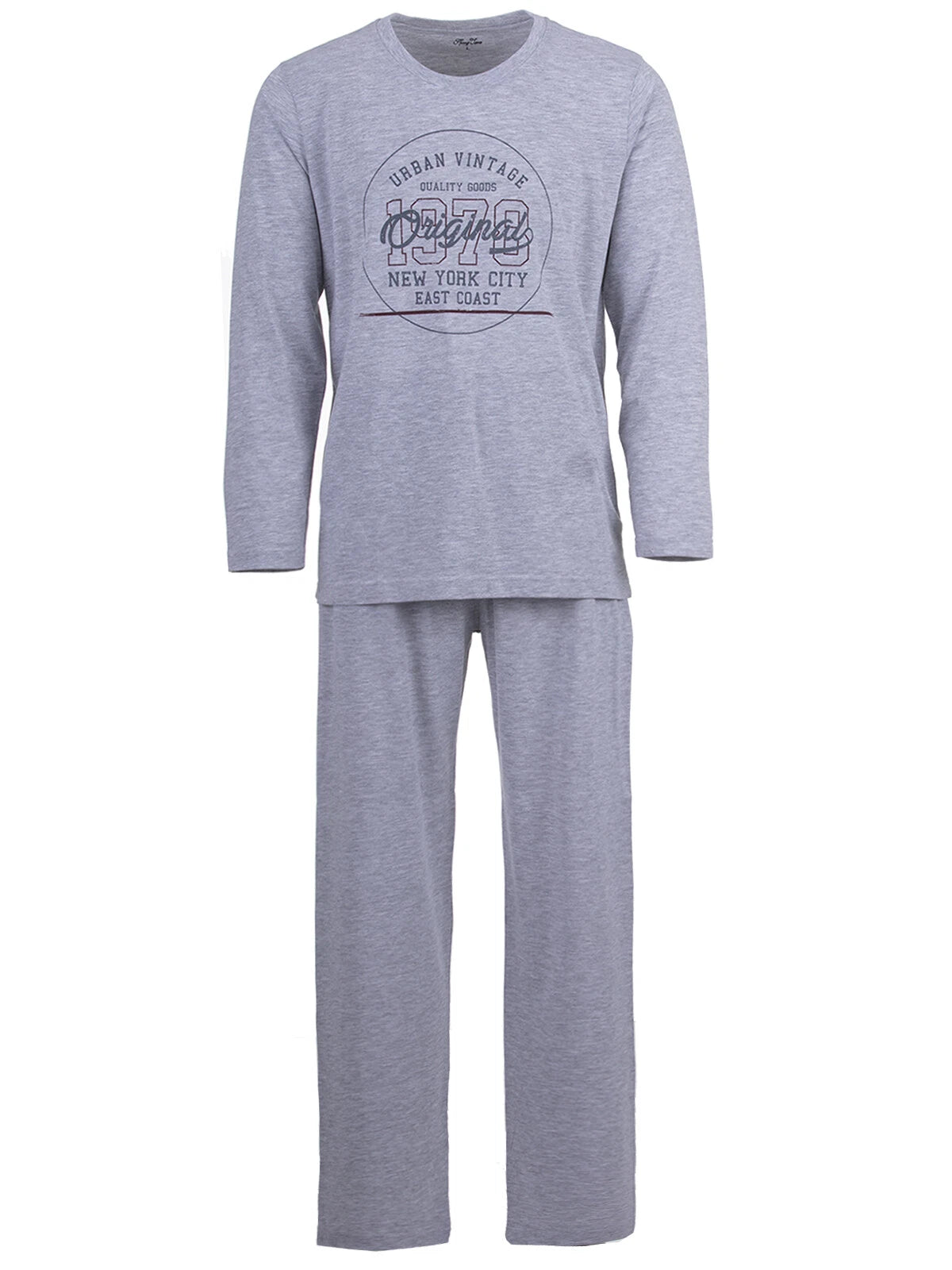 Henry Terre Mens Pyjama Set Vintage Long Sleeve Sleepwear Cotton-