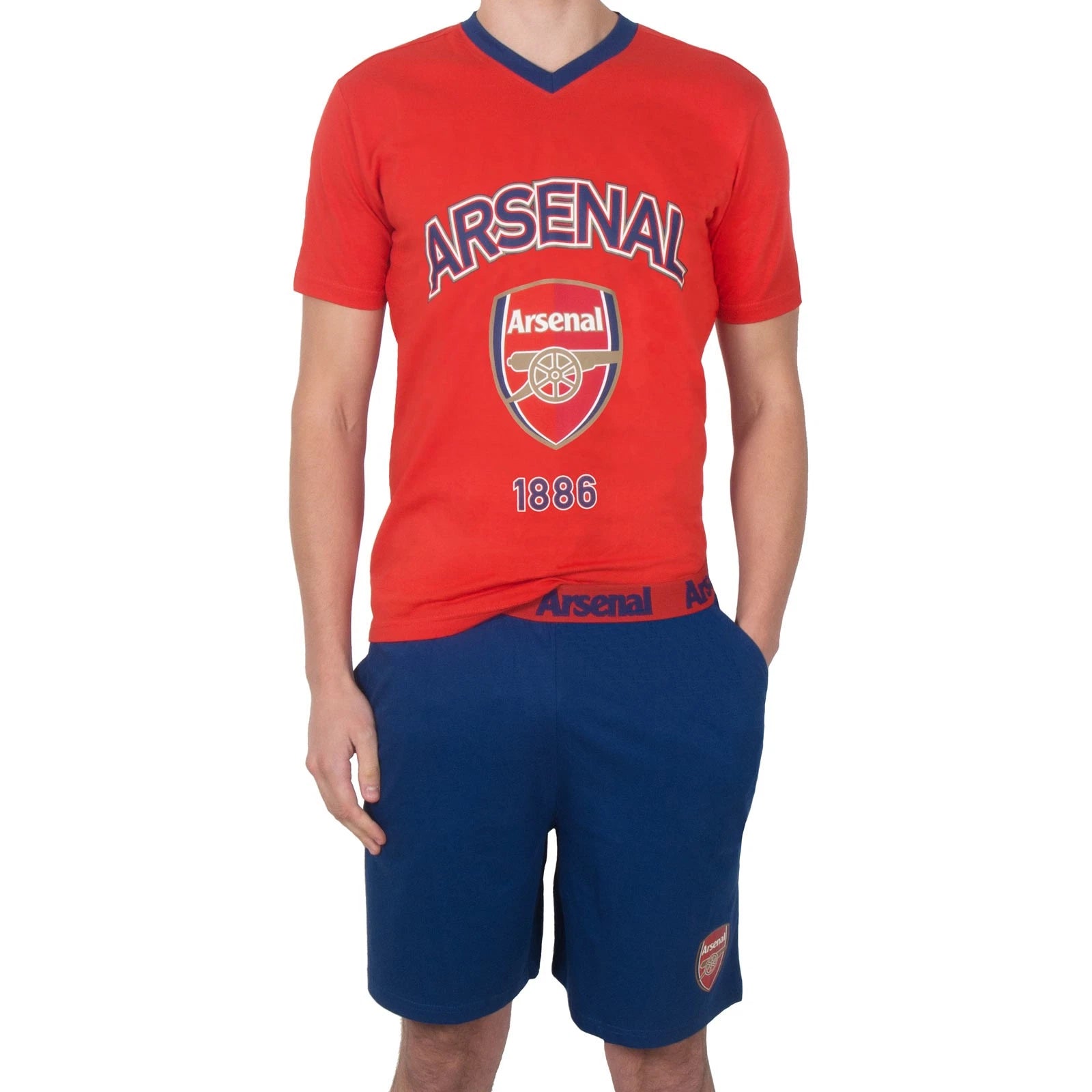 Arsenal FC Mens Pyjamas Short Loungewear OFFICIAL Football Gift