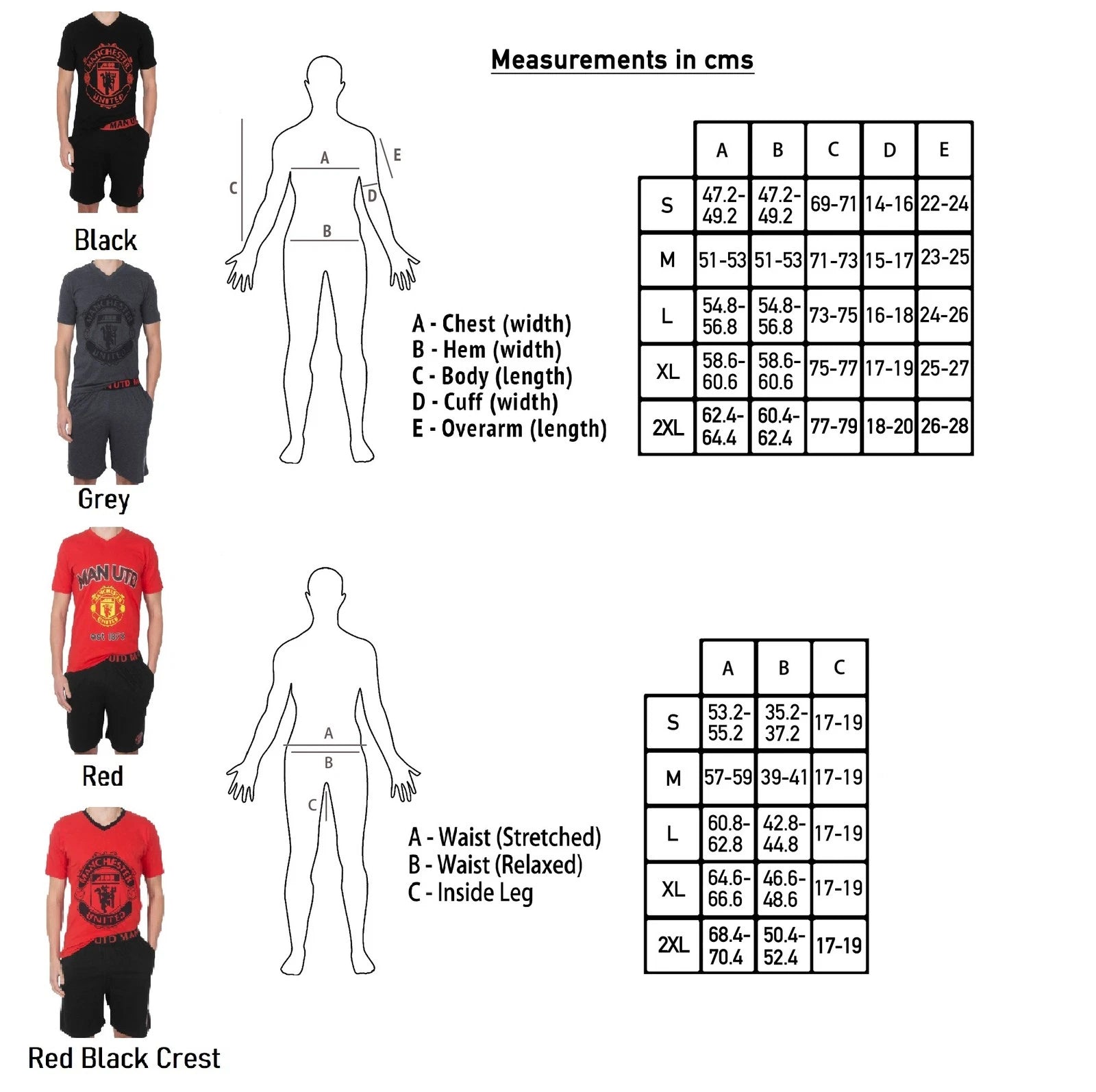 Manchester United Mens Pyjamas Short Loungewear OFFICIAL Football Gift