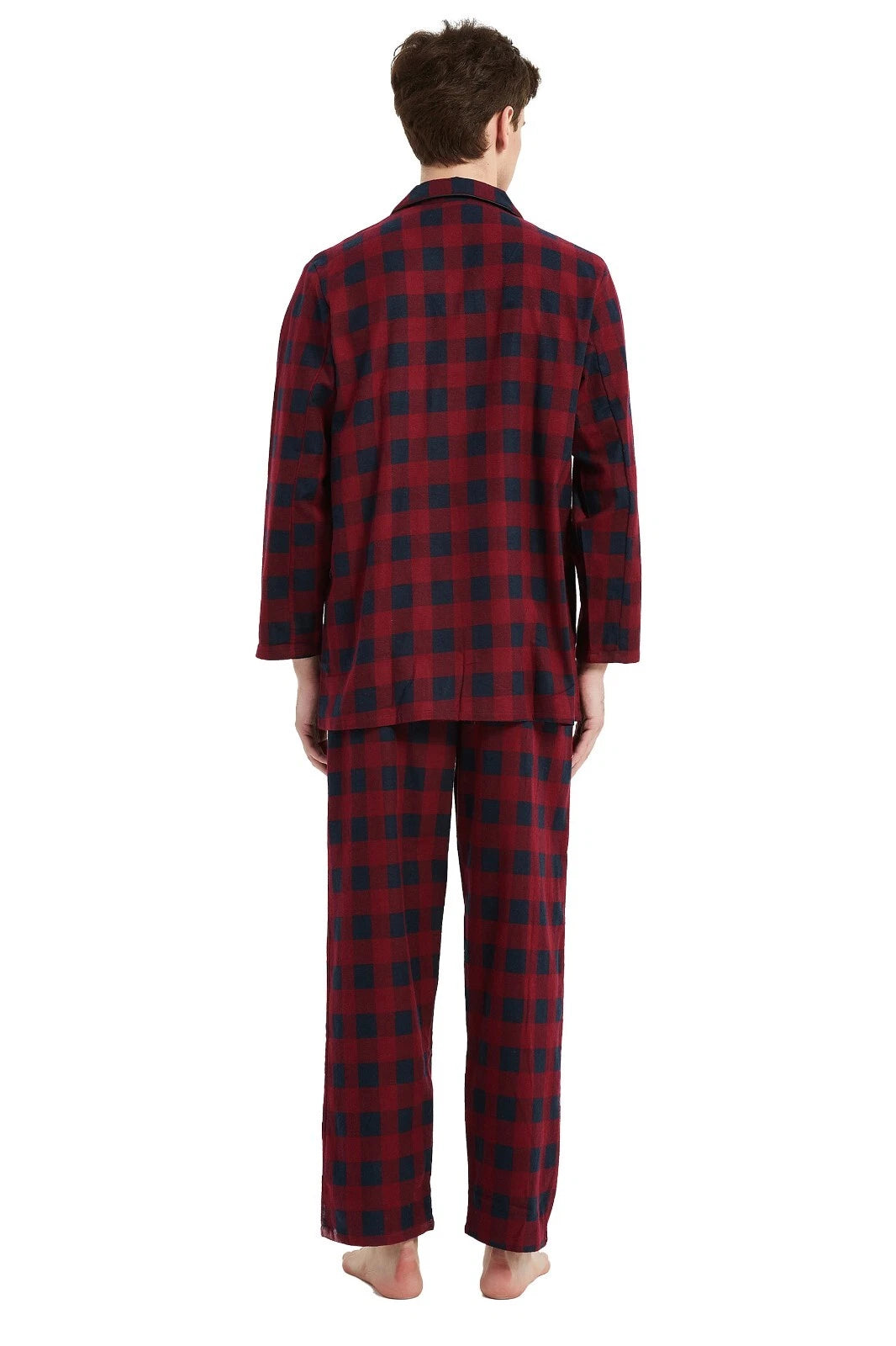 Amaxer Men’s Pajamas Set 100% Cotton Flannel Long Sleeves Pajamas For Men PJs