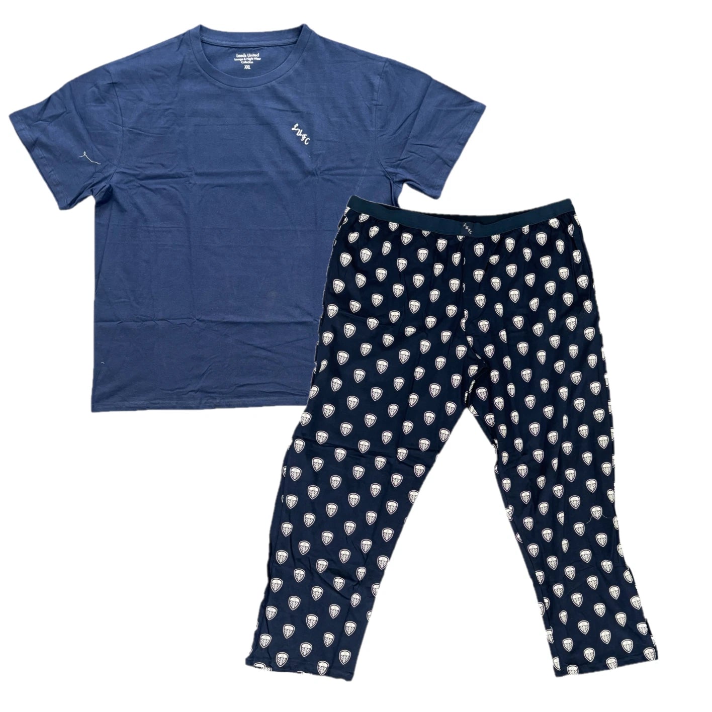 Leeds United Men's Pyjamas Football Crest Print Script Set - New