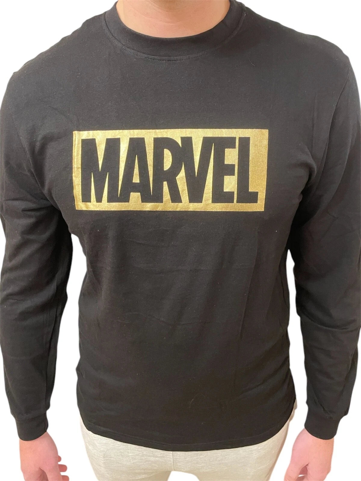 EX UK STORE BRAND NEW MENS CHARACTER PYJAMAS MARVEL BLACK GREY PJ SET LOUNGE