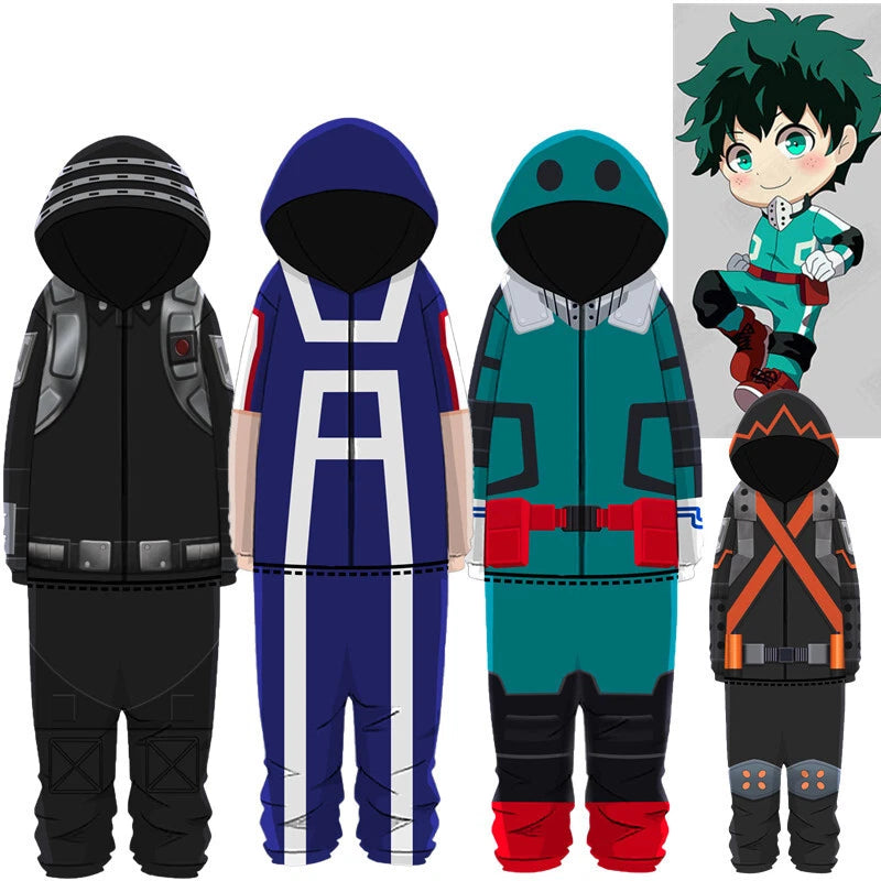 Anime My Hero Academia Pajamas Jumpsuit Cosplay Deku Sleepwear Nightgown Pyjamas