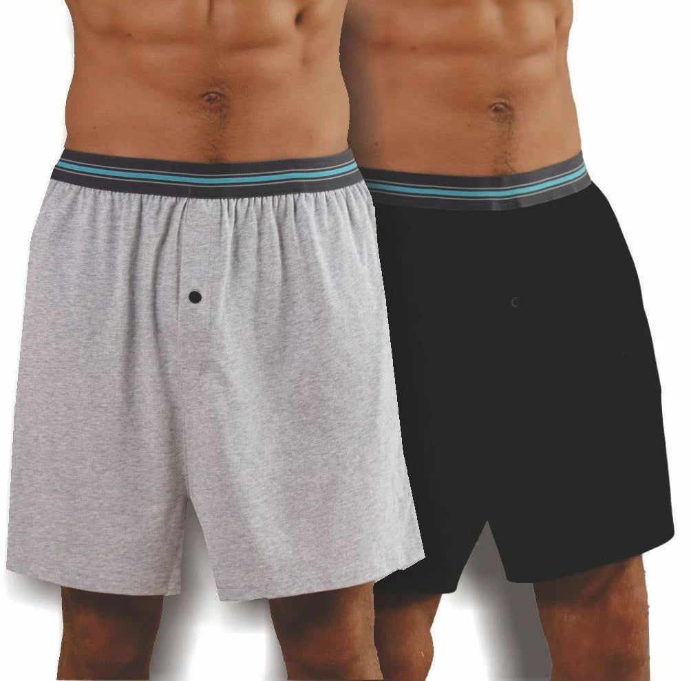 2 pack Men’s Jersey, Elastic Waistband w. Pocket, Button Fly, Pajama Sleep Short