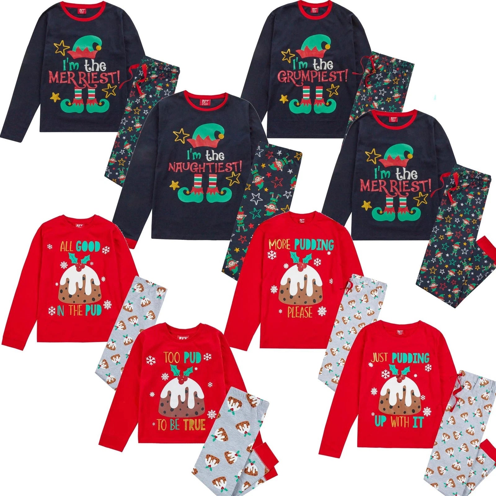 Family Matching Christmas Cotton Long Sleeve Pyjamas PJs His And Hers Pyjama Set