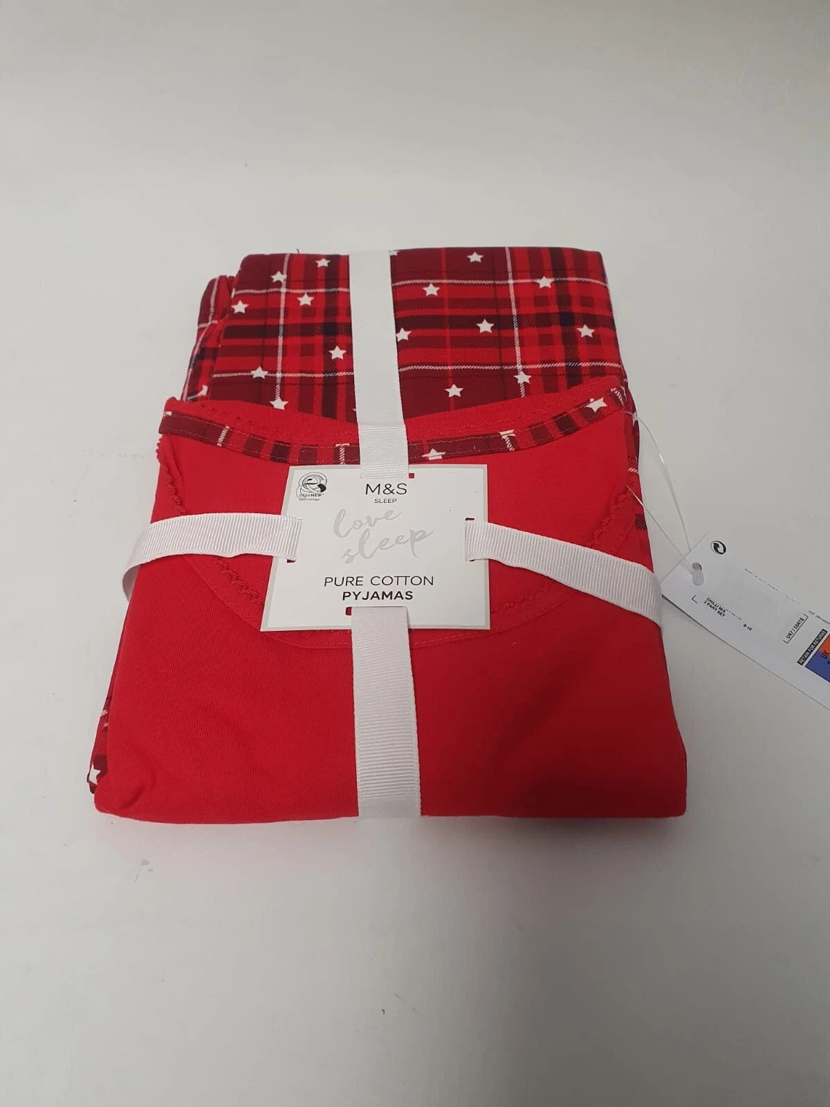 Marks & Spencer Pure Cotton Checked Pyjama Set in Ravishing Red nightwear