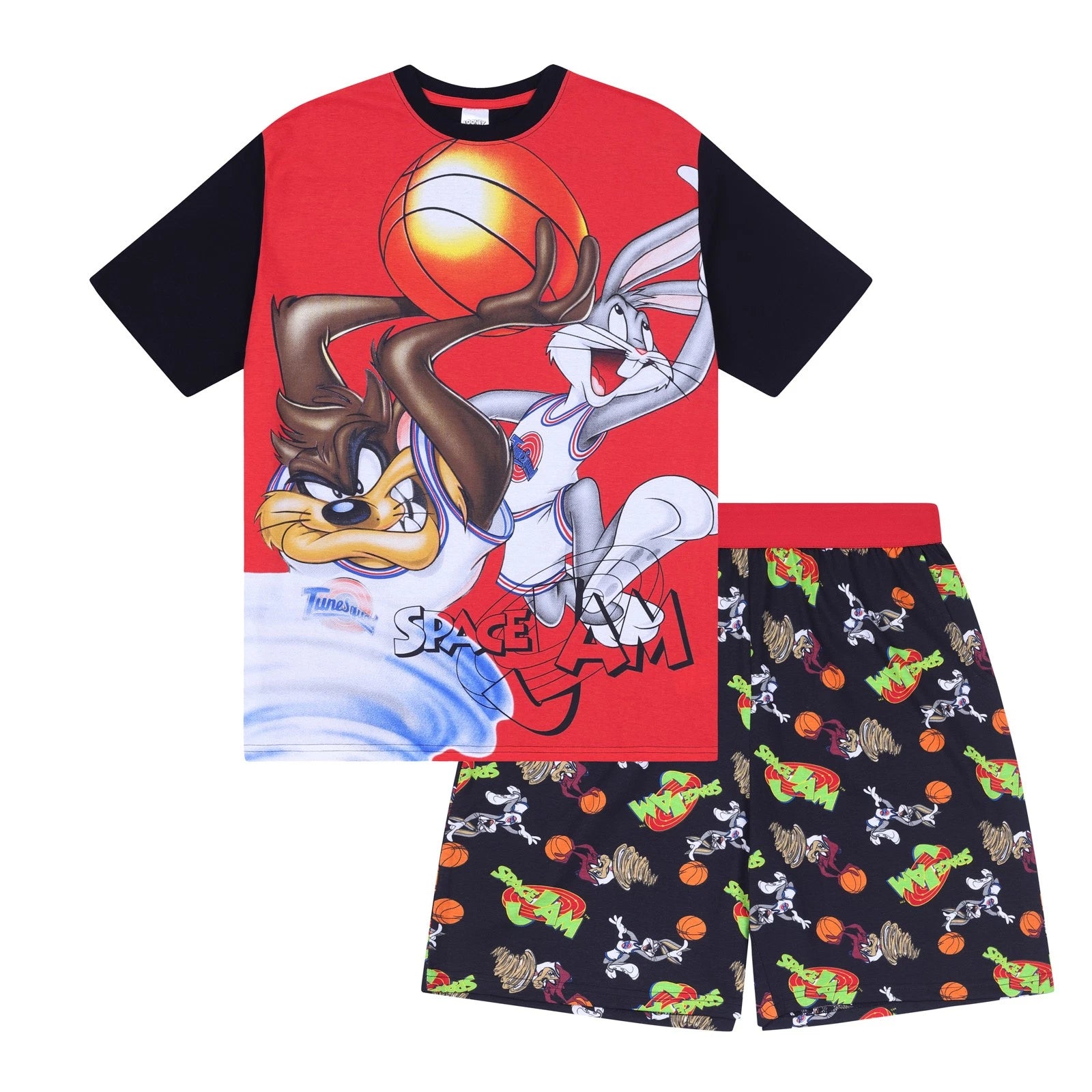 Looney Tunes Mens Pyjamas Short Space Jam Taz Daffy Duck Elmer Fudd OFFICIAL