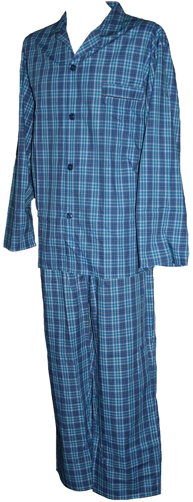 Espionage Traditional Check Long Pyjamas Blue