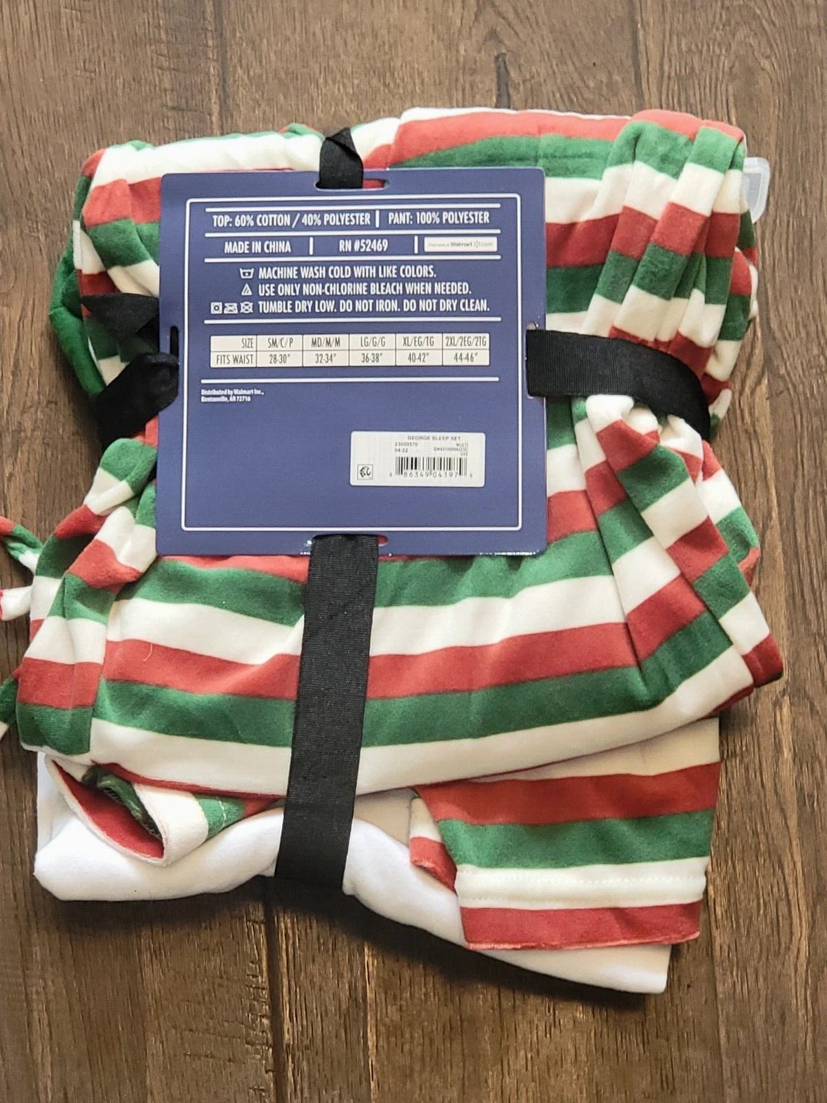 George Men's Sz Large Sleepwear Pajama 2pc Christmas Raglan Long Sleeve