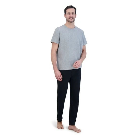Hanes Men's Comfortsoft Jersey Short Sleeve Crew & Knit Pajama Pants Set: S-XL
