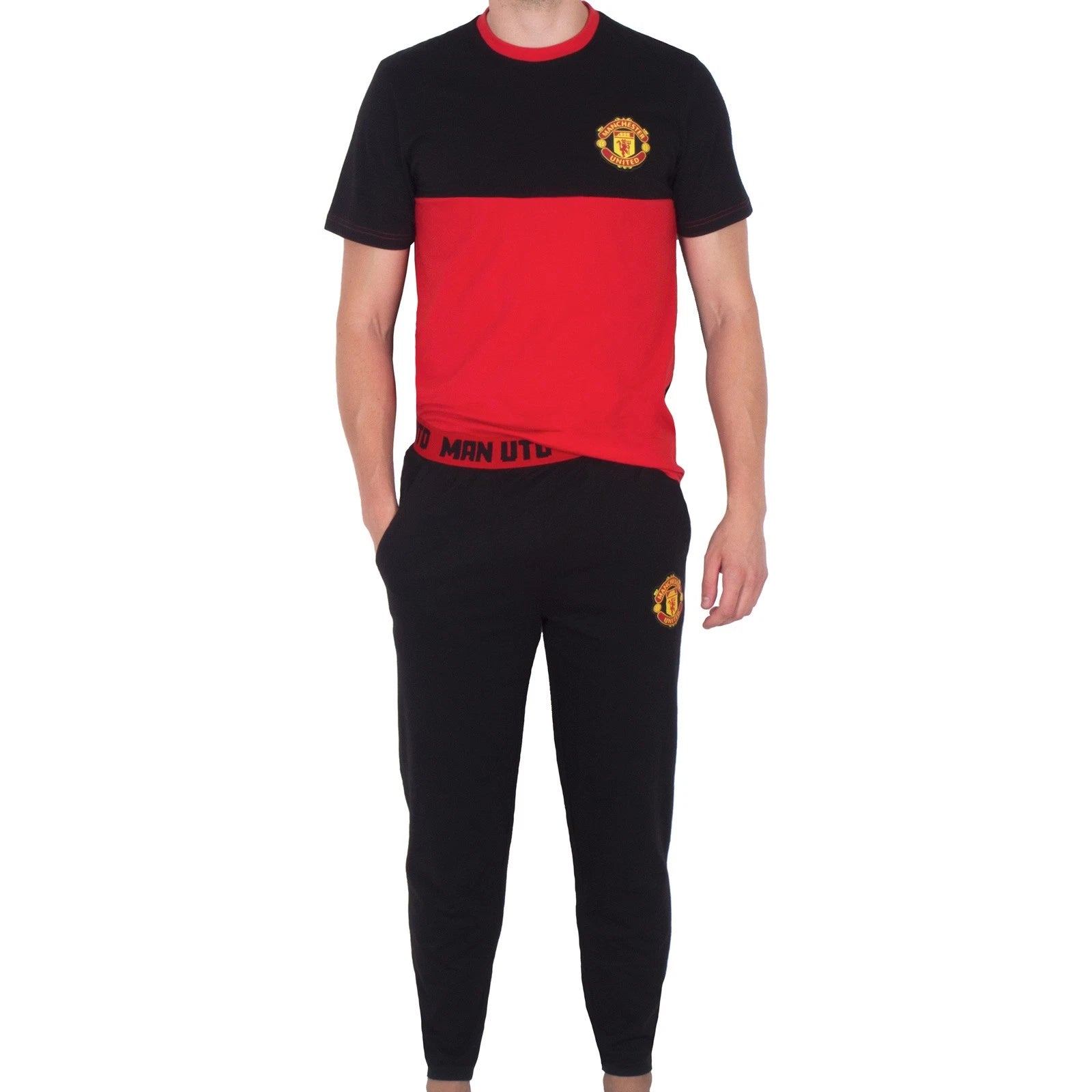 Manchester United Mens Pyjamas Long Premium Set OFFICIAL Football Gift
