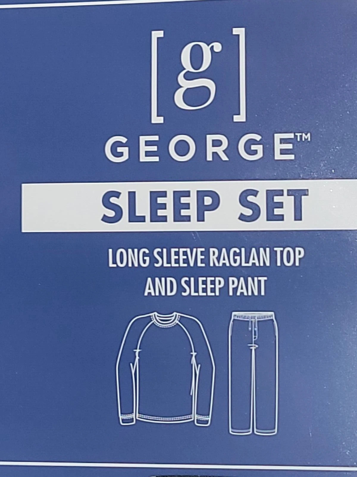 George Men's Sz Large Sleepwear Pajama 2pc Christmas Raglan Long Sleeve