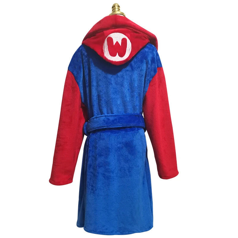 Game Super Mario Bathrobe Pajamas Cosplay Adult Kids Sleepwear Nightgown Costume