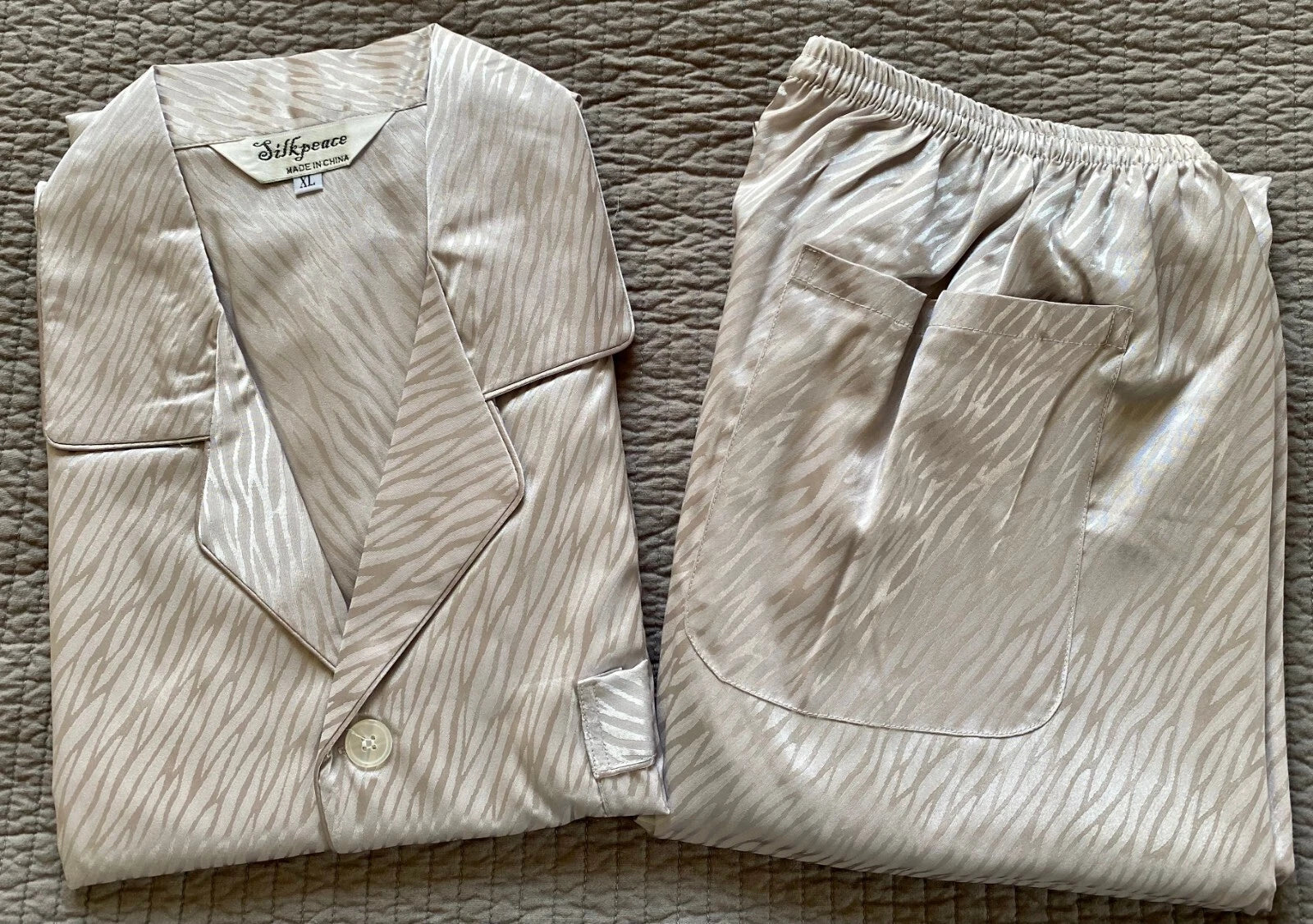 2nd Item Ship FREE  Mens Silk Satin Pajamas Set Pants Lounge Sleepwear SILKPEACE