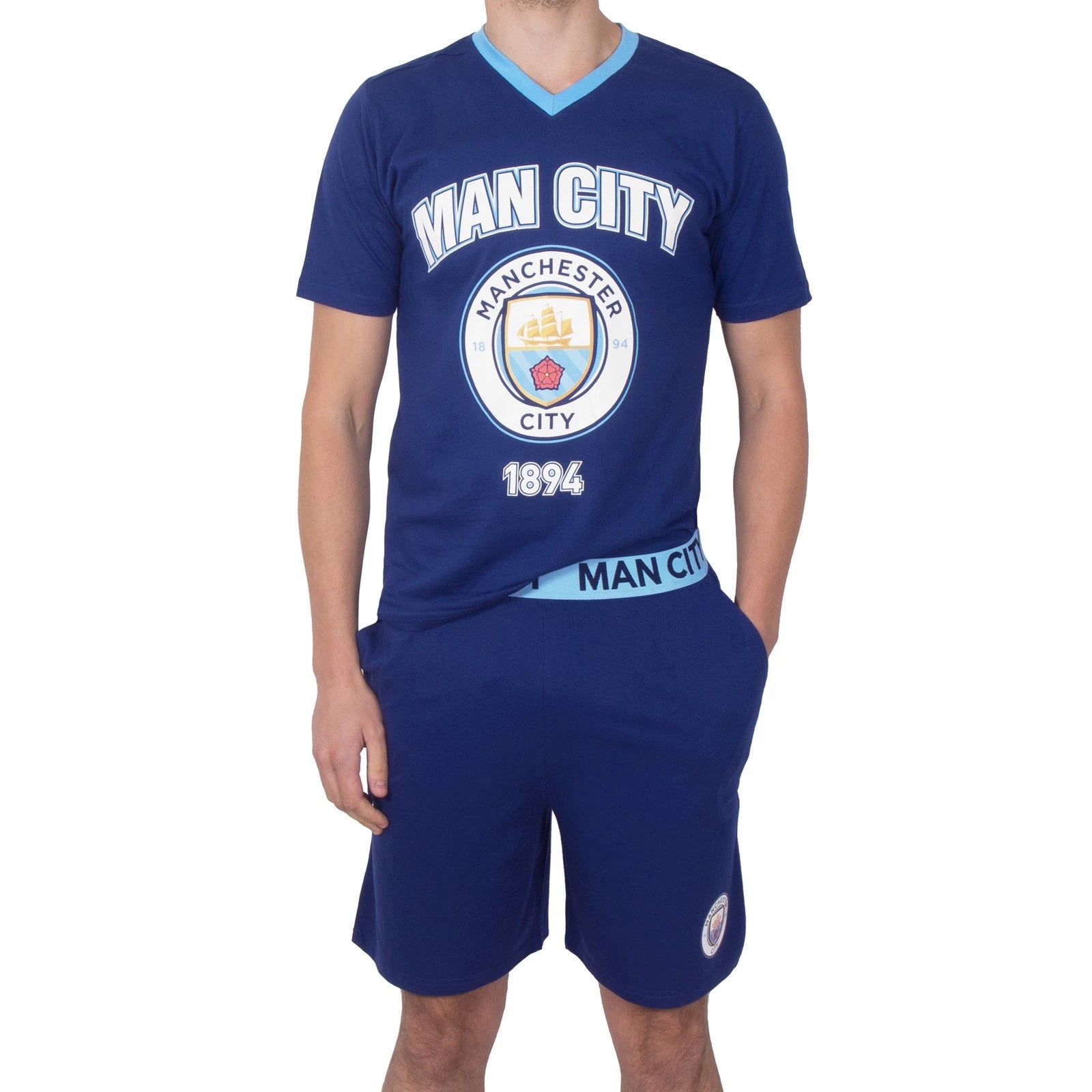 Manchester City Mens Pyjamas Short Loungewear OFFICIAL Football Gift