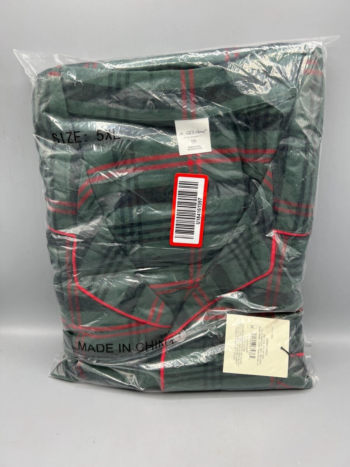 Big Tall Mens Tartan Plaid Pajama Set Hearth Hand Christmas Cotton 3 4 5XL PICK!