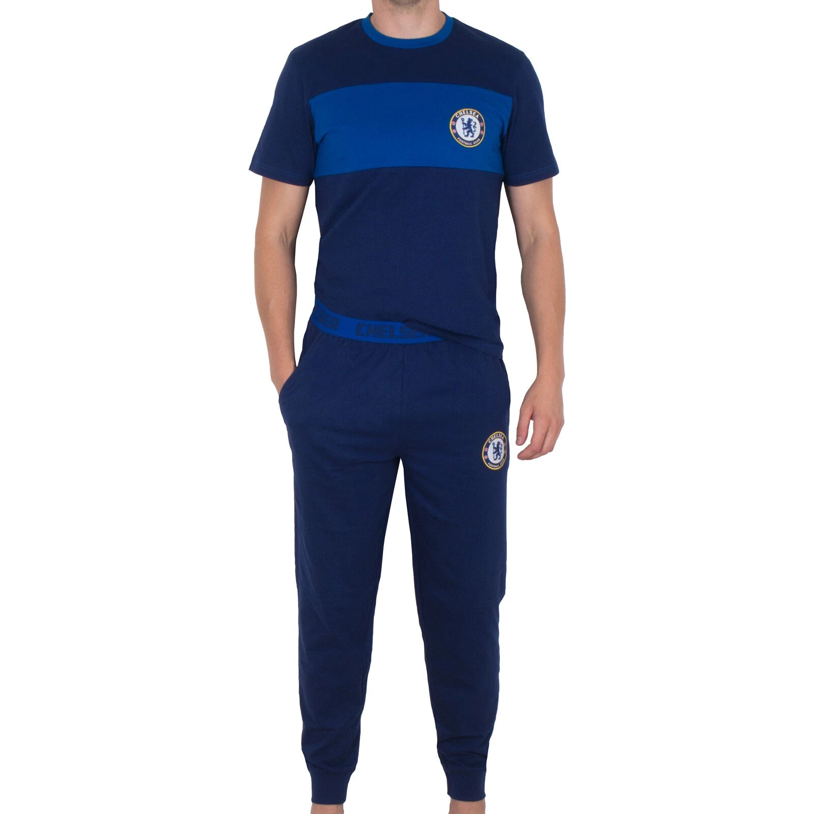 Chelsea Mens Pyjamas Long Premium Set OFFICIAL Football Gift