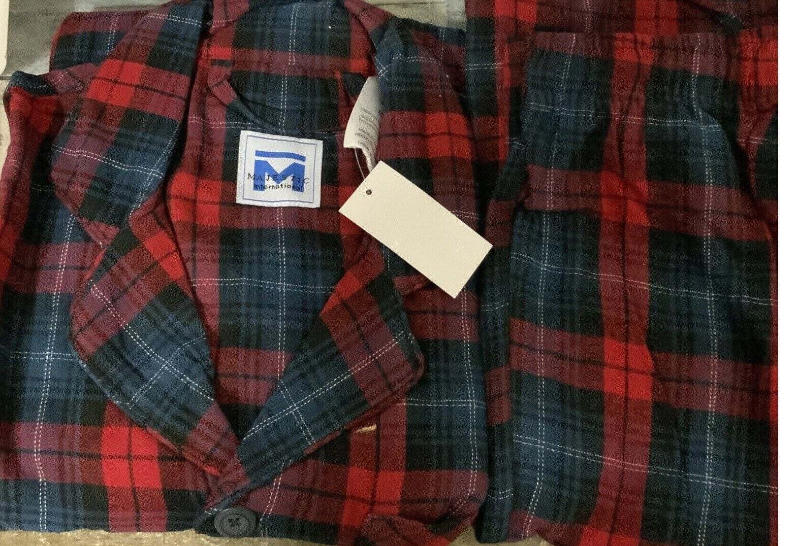 Majestic International 100% Cotton Plaid Pajama Set