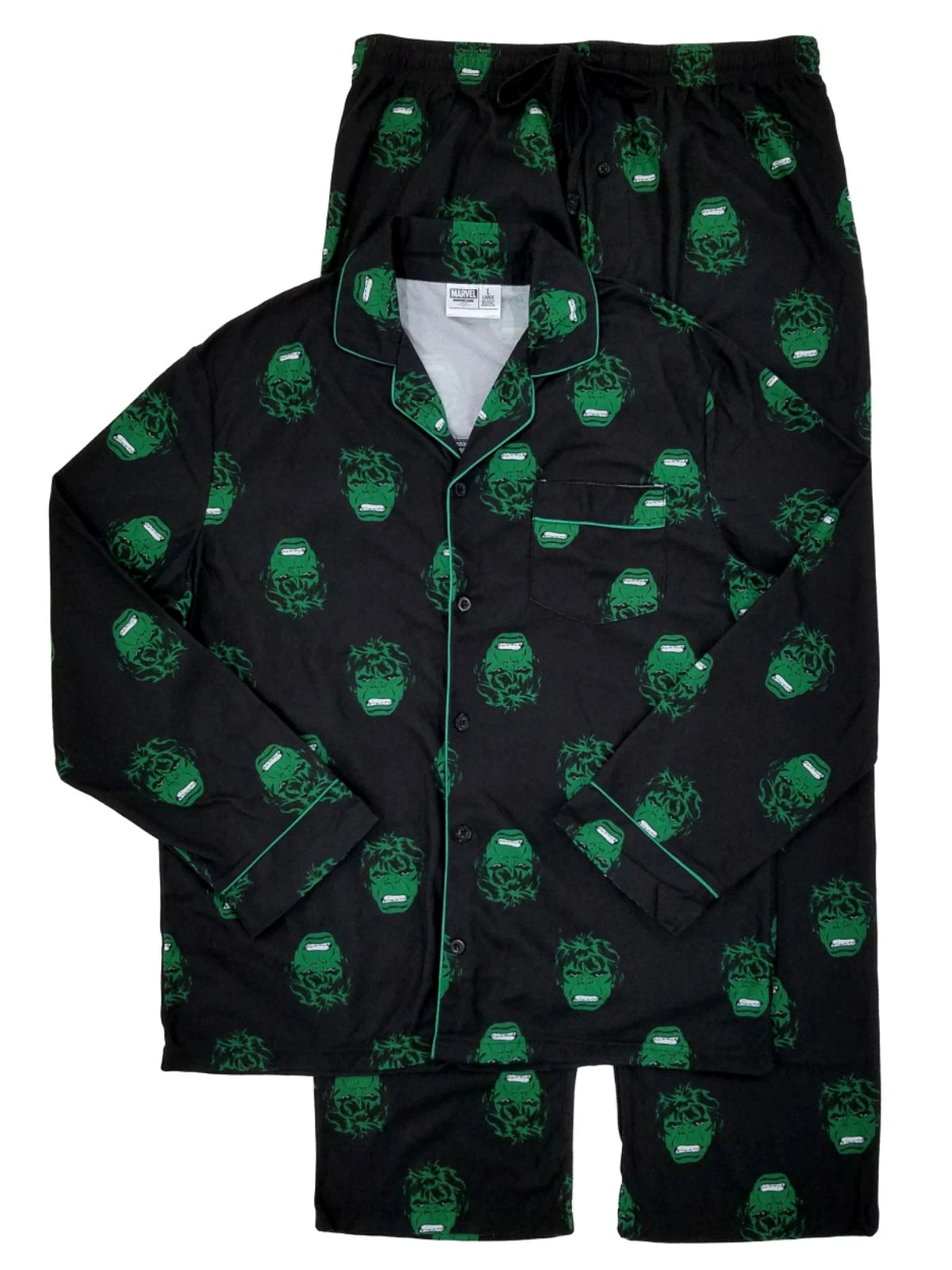Marvel Mens 2P The Incredible Hulk Flannel Sleepwear Pajama Set Sleep Set
