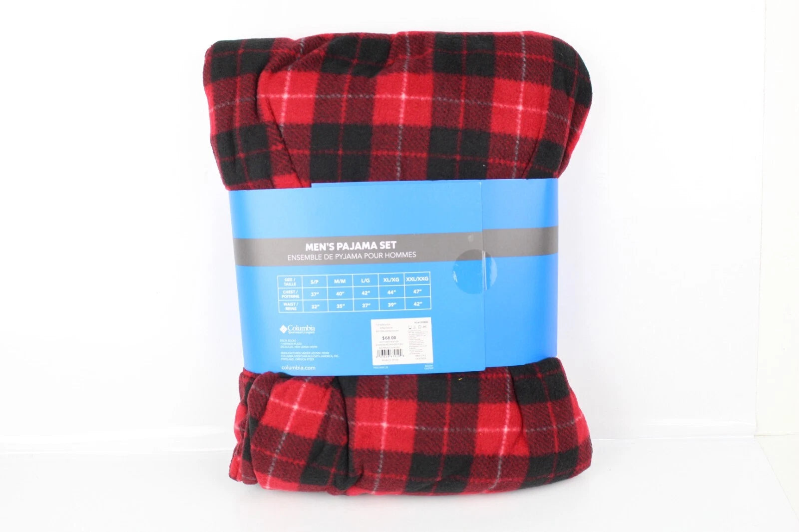 Columbia Men's Christmas Pajama Set Long Sleeve Shirt Pants Large Mountain Red