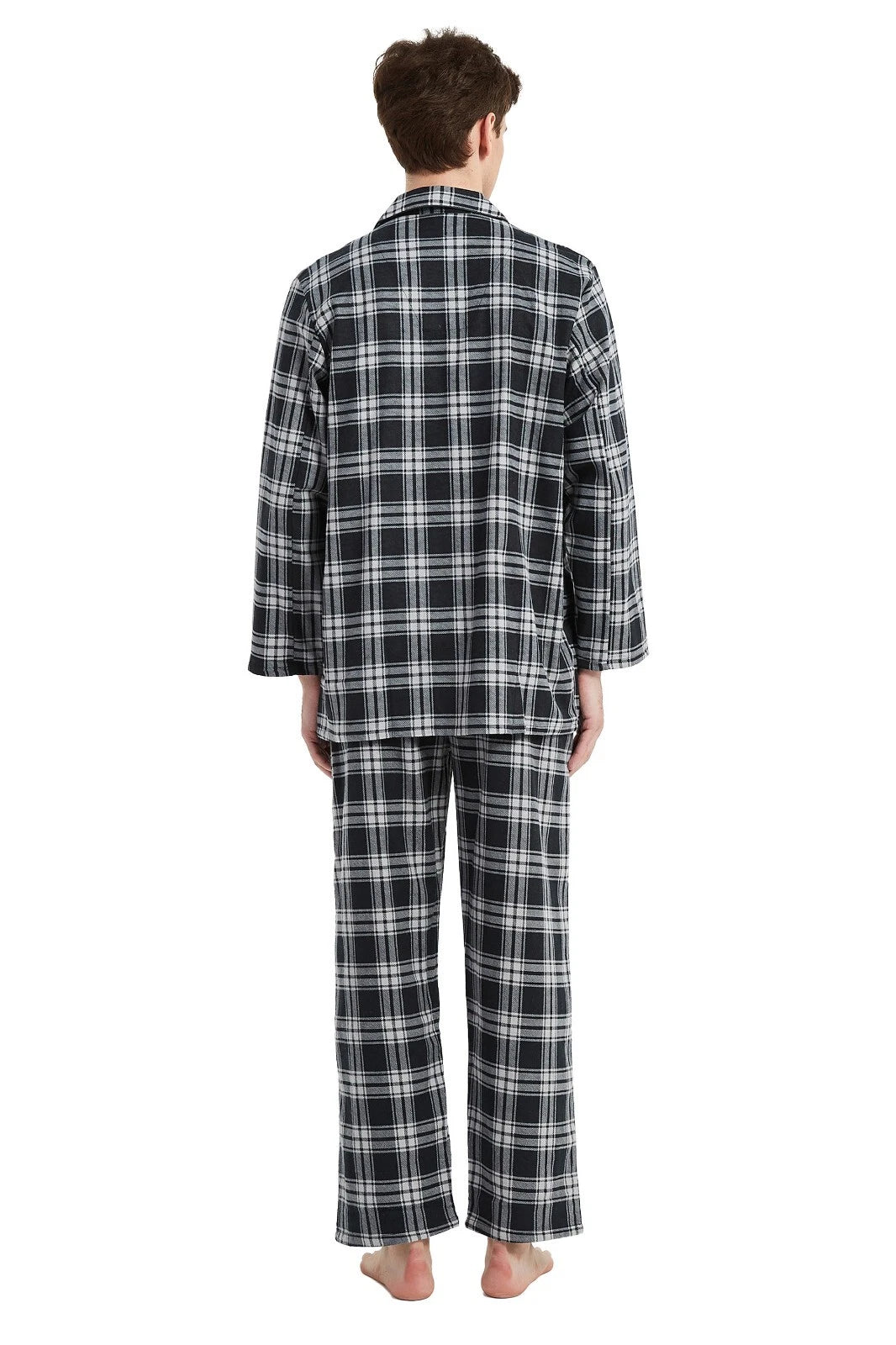 Amaxer Men’s Pajamas Set 100% Cotton Flannel Long Sleeves Pajamas For Men PJs