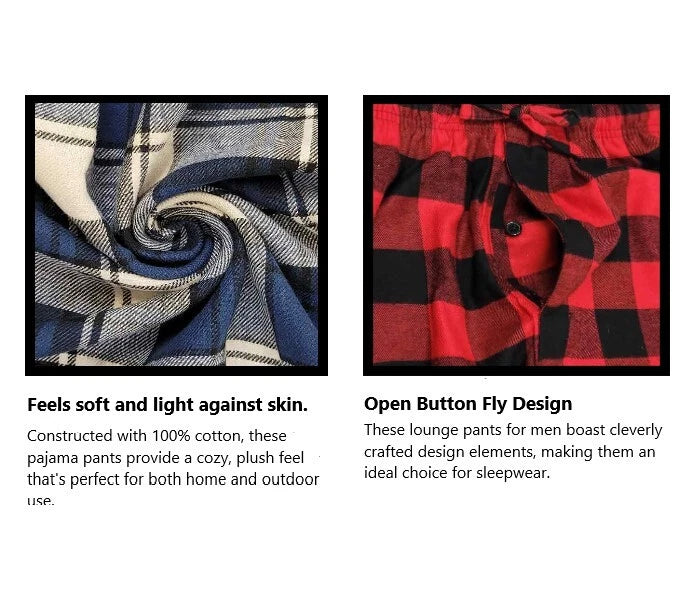 3 Pack Pajama Lounge 100% Cotton Pants Bottoms Sleepwear PJs S-6XL (Big & Tall)
