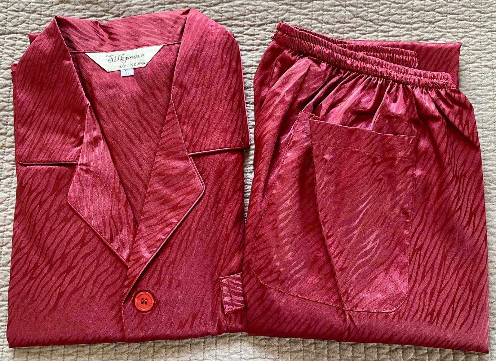 2nd Item Ship FREE  Mens Silk Satin Pajamas Set Pants Lounge Sleepwear SILKPEACE