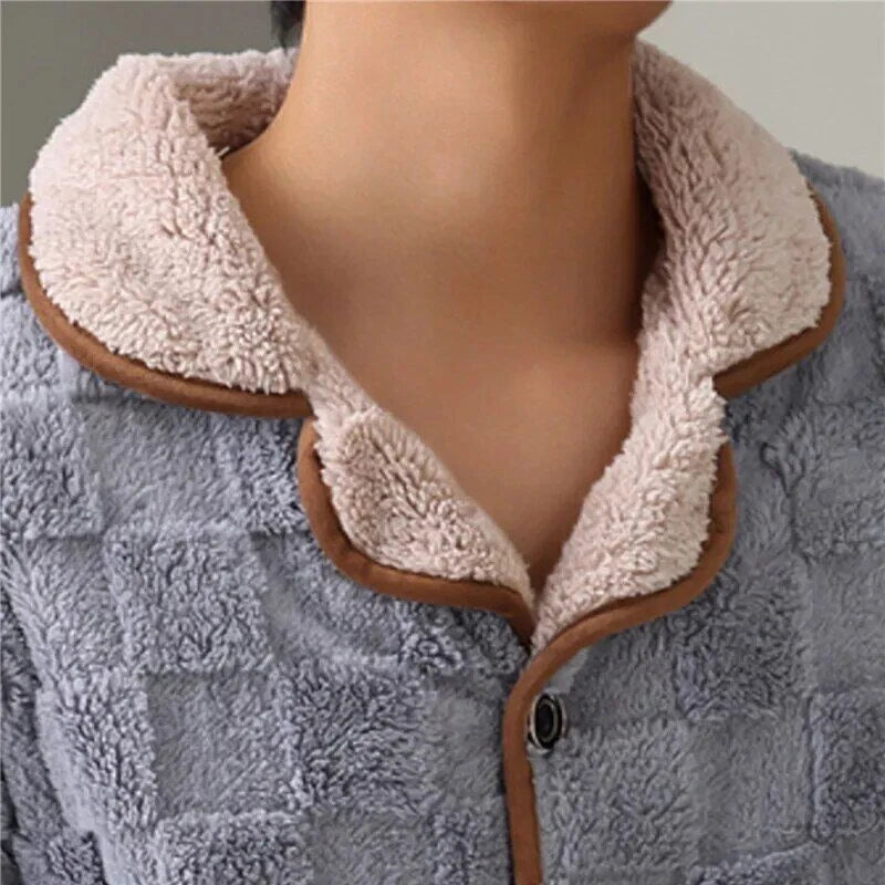 2023 Men's winter thick coral velvet pajamas, pants, long sleeves, two-piece set