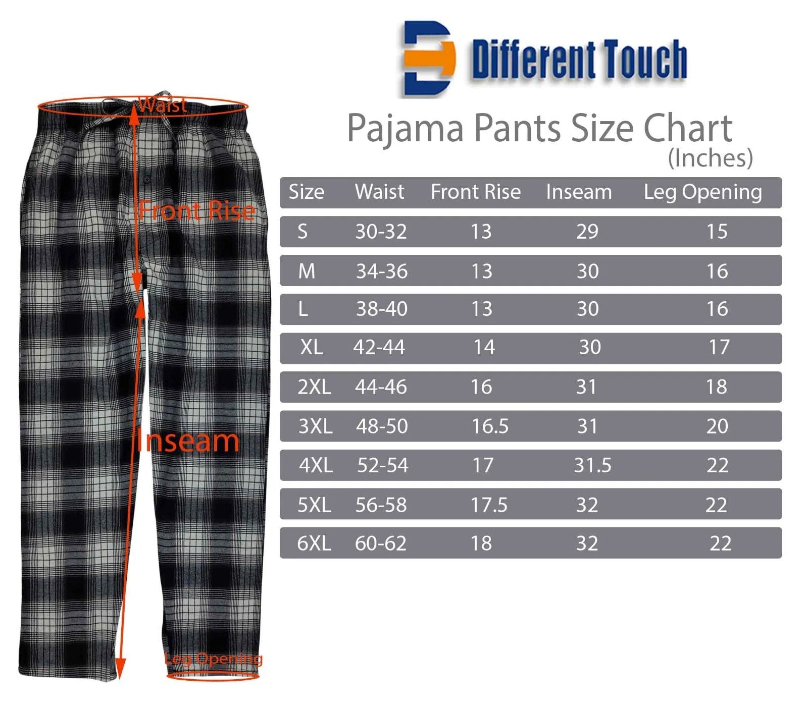 3 Pack Pajama Lounge 100% Cotton Pants Bottoms Sleepwear PJs S-6XL (Big & Tall)