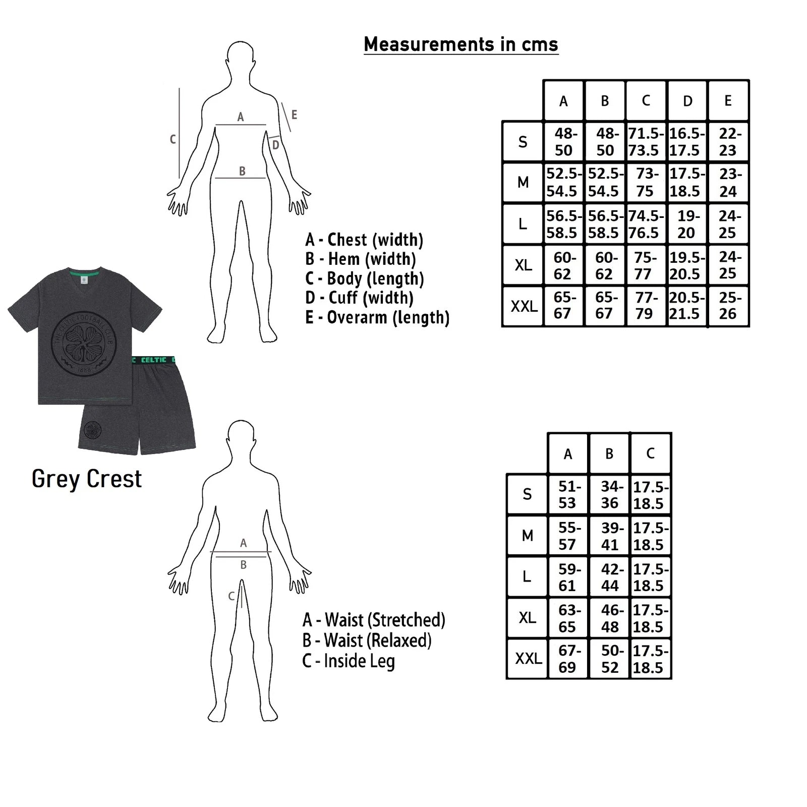 Celtic FC Mens Pyjamas Short Loungewear OFFICIAL Football Gift