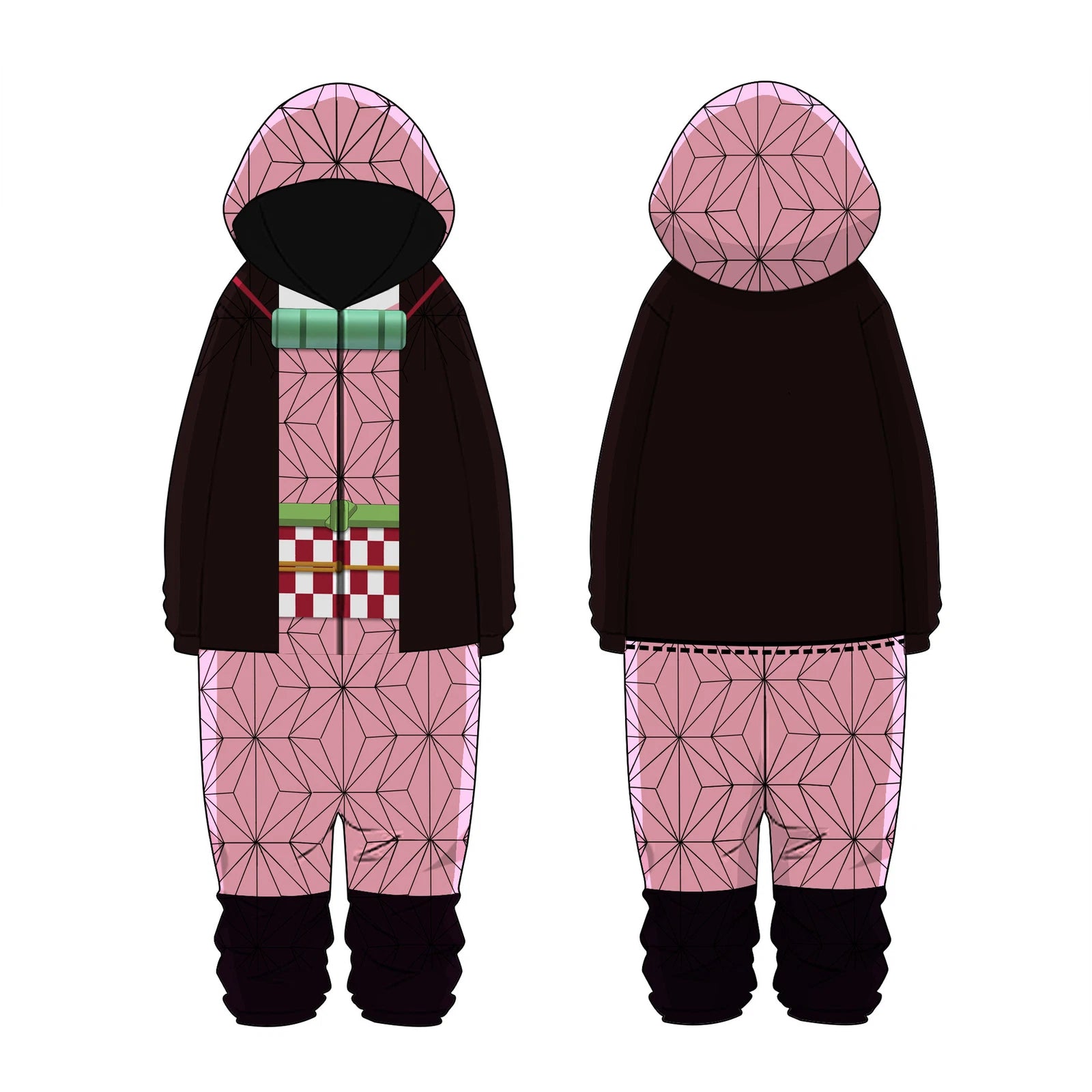 Demon Slayer Kimetsu no Yaiba Pajamas Jumpsuit Cosplay Kamado Tanjirou Sleepwear