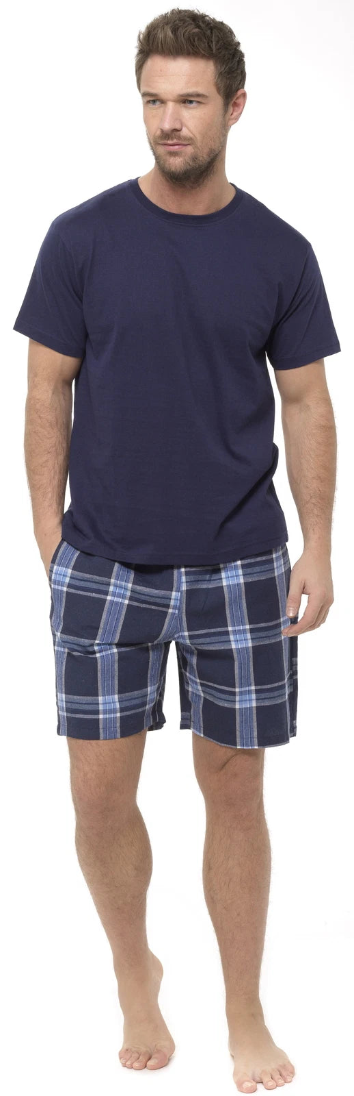 Foxbury Mens Checked Short Pyjama Set