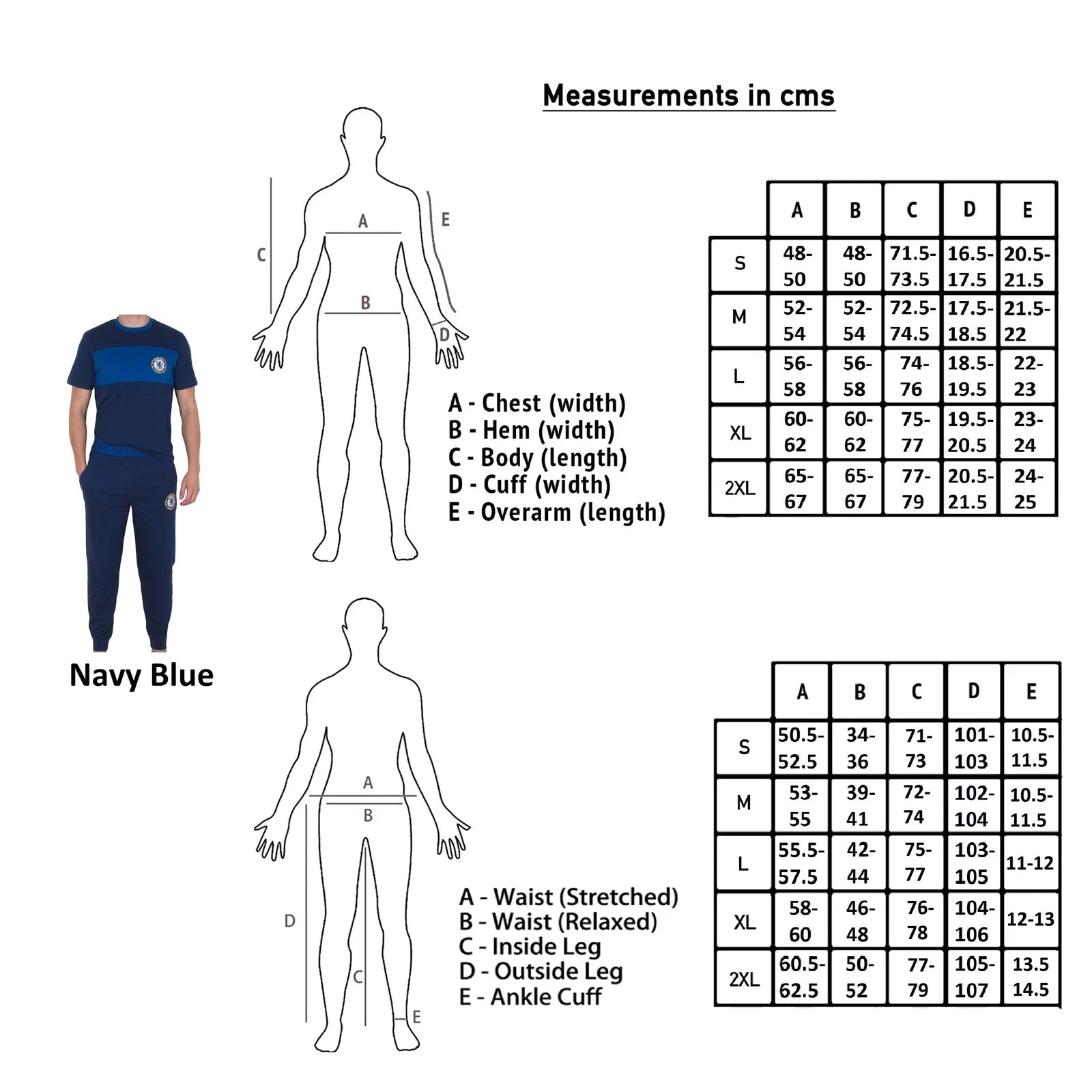 Chelsea Mens Pyjamas Long Premium Set OFFICIAL Football Gift