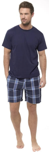 Foxbury Mens Checked Short Pyjama Set