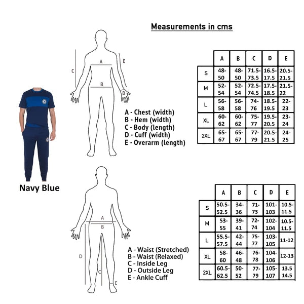 Chelsea Mens Pyjamas Long Premium Set OFFICIAL Football Gift