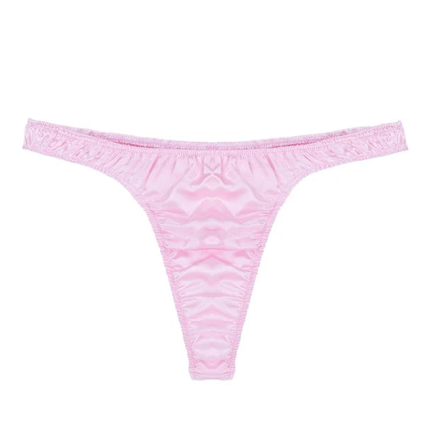 Men Ruffled Lingerie Set Cami Straps Bandeau Bra Thong 2Pcs Crossdresser Pajamas