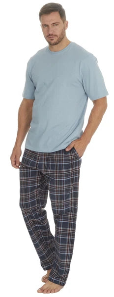 Cargo Bay Mens Jersey Top & Woven Check Pyjama Lounge Set