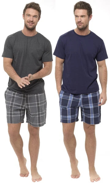 Foxbury Mens Checked Short Pyjama Set