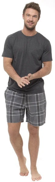 Foxbury Mens Checked Short Pyjama Set